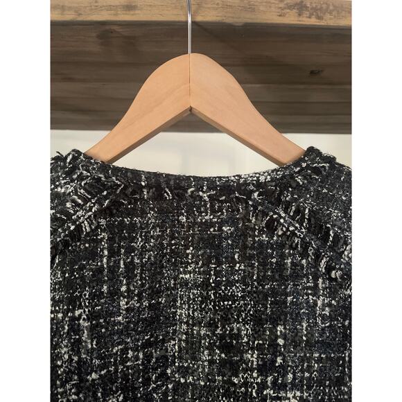 Banana Republic Tweed Zip Crop Blazer Black and Gray Sz 6 - Picture 5 of 5